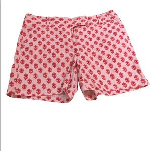 🟡Loft shorts - white with red floral - longer length